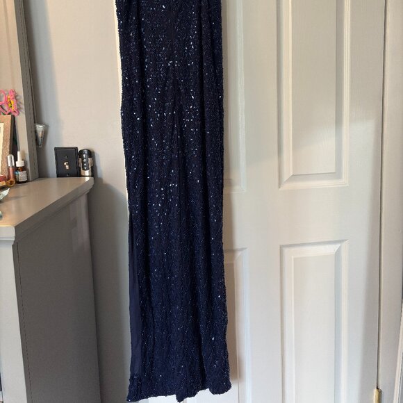 BRAND NEW Windsor Deep Purple Beaded Bodice Prom Dress - Picture 2 of 3